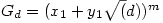 G_d={(x_1+y_1 \sqrt(d))^m